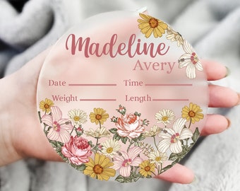 Baby Announcement Birth Stat Sign Personalized Birth Announcement Printed Newborn Birth Stat Newborn Keepsake Name Baby Sign for Hospital