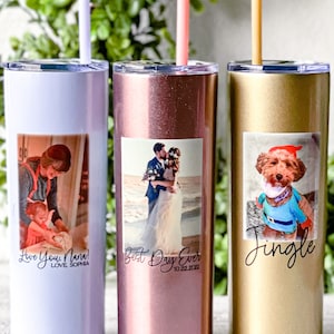 Mothers Day Gift for Mom First Mothers Day Gifts Custom Picture Tumbler Photo Tumbler with Straw Gift Box Long Distance Mom from Daughter image 2