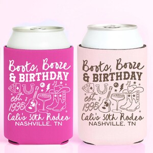 Rodeo Birthday Party Western Custom Can Cooler Nashville Birthday Party Favors Cowgirl Decorations Hoedown 21st 30th Milestone Birthday