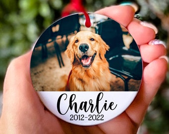 Pet Loss Gift Pet Memorial Gift Dog Photo Ornament Dog Sympathy Gift Custom Dog Ornament Christmas Ornament Pet Memorial Ornament Pet Loss