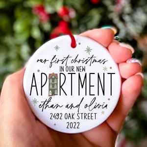 Our First Christmas in Our New Apartment Ornament 2022 Personalized New Home Ornament Christmas Keepsake for Couple Gift for Homeowners