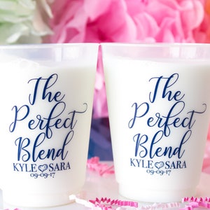 Custom Cup, Personalized Cups, Shatterproof Cups, Plastic Cups, Wedding Cups, The Perfect Blend, Coffee Bar, Coffee Theme, Wedding Favors