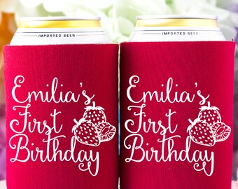Custom Birthday Party Can Cooler, First Birthday Can Cooler, Personalized Can Holder, First Birthday Party Goodie Bag, 1st Birthday Favor