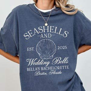 Seashells and Wedding Bells Shirt - Beach Bachelorette Shirt - Custom Shirts Bachelorette - Personalized Bach Gift - Coastal Bachelorette