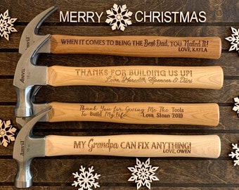 You Nailed It, Personalized Engraved Hammer, Custom Hammer For Dad Grandpa Stepdad, Wooden Hammer For Him, Best Dad Hammer Gift
