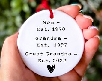 Only The Best Grandmas Get Promoted To Great Grandmas Ornament Great Grandma Gift Pregnancy Reveal Gift Christmas Gift Holiday Gift