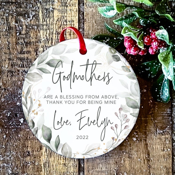 Godmother Christmas Gift, Godmother Keepsake Ornament, Godmother Are Blessings From Above, Godparents Christmas Ornament, Christmas Decor