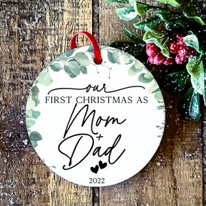 Our First Christmas as Mom and Dad Ornament New Parents Gift Baby ...