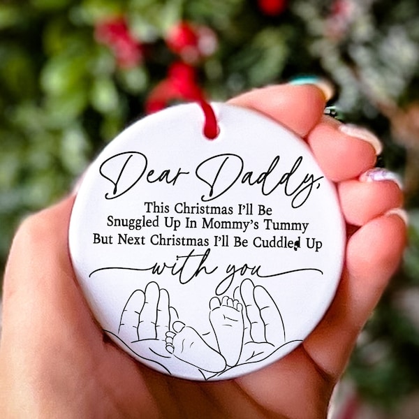 Daddy's First Christmas Gift from Baby Christmas Ornament Daddy to Be New Dad Gift Expecting Dad Pregnancy Gift from Bump's First Christmas