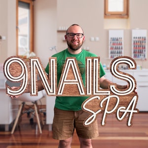 Custom Business Sign Nail Salon Sign Nail Spa Sign Custom Wood Sign Company Logo Sign Nail Tech Signage Wooden Family Name Sign