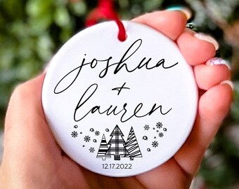 Couples Christmas Ornament Anniversary Gift Boyfriend Newlywed Engagement First Christmas Together New Couple Gift Personalized Ornament