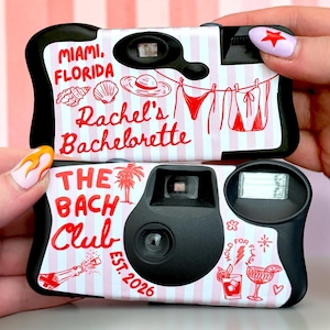 The Bach Club Beach Bachelorette - Custom Disposable Camera Wrap - Disposable Camera Cover for Bachelorette - Coastal Beach Bach Party