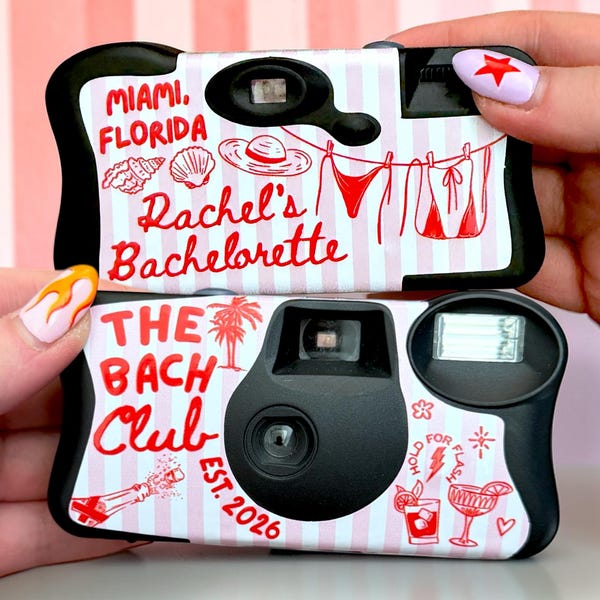 The Bach Club Beach Bachelorette - Custom Disposable Camera Wrap - Disposable Camera Cover for Bachelorette - Coastal Beach Bach Party