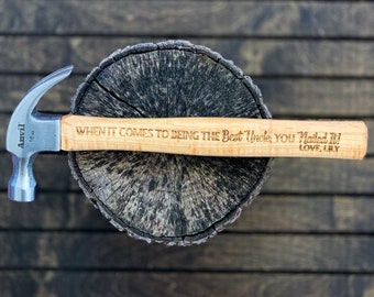 Personalized Engraved Hammer, Hammer Gift For Uncle, Best Uncle Gift, Wood Handle Hammer, Custom Hammer Gift, Birthday Gift For Uncle