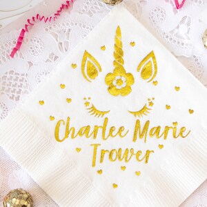 Unicorn Birthday Party Napkins Personalized Napkins Unicorn Party Favors Unicorn Gift Unicorn Theme Unicorn Lover Unicorn Wedding Napkins