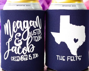 Wedding Favors for Wedding Personalized Can Cooler Wedding Can Cooler Custom Wedding Favor Beer Cooler Wedding Reception Favor Beer Holder