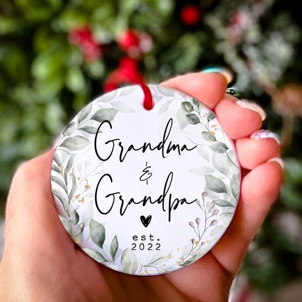 Grandparents Established Christmas Ornament, Grammy and Grandpa Ornament, Grandparents Est Ornament, Rustic Ornament, New Grandparents