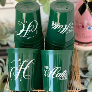Personalized Plastic Cups, Custom Wedding Cups, Custom Stadium Cups, Wedding Party Cups, Rustic Wedding Cups, Monogrammed Wedding Cups