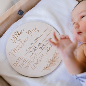 Custom Engraved Baby Name Announcement, Wooden Baby Name Sign, Newborn Birth Stats Sign, New Baby Photo Props, Baby Shower Gift