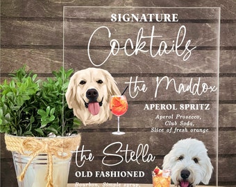 Custom Dog Signature Drinks Sign Wedding Custom Dog Drink Sign Wedding Pet Bar Sign Pet Signature Drink Sign Bar Menu Sign Cocktail Bar Sign