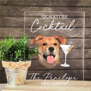 Bar Menu Pet Signature Drink Bar Menu Sign Dog Cocktail Sign Pet Bar Sign Wedding Dog Bar Menu Bar Sign for Wedding Custom Cocktail Menu