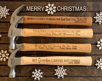Engraved Christmas Hammer, Personalized Holiday Gift Hammer, Hammer Gift For Dad, Gift For Husband, Christmas Gift Hammer, Custom Hammer