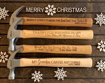 Personalized Hammer, Monogrammed Hammer, Wooden Engraved Hammer, Hammer Gift For Husband, Best Dad Gift, Hammer Gift For Pops