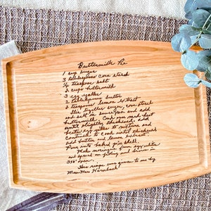 Handwritten Recipe Engraved On Cutting Board Family Favorite Family Tradition Custom Photo Transfer Grandmas Dads Moms Grandpas Recipe Gift