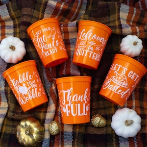 Thanksgiving Cups, Thanksgiving Party, Hostess Gift, Thanksgiving Decor, Thanksgiving Gift, Party Cup, Gobble Til You Wobble, Plastic Cup