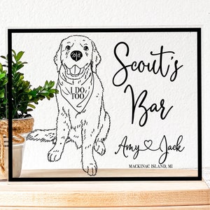 Dog Signature Cocktail Sign Drink Bar Menu Personalized Custom Acrylic Wedding Sign