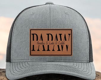 Gorra de papá personalizada con nombre de niño - Gorra personalizada para papá - Regalo del Día del Padre para el abuelo - Gorra de camionero - Regalo de nietos