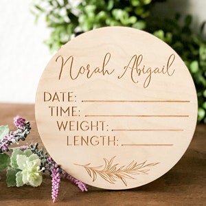 Birth Announcement Sign, Baby Announcement Hospital Sign, Wood Baby Name Sign, Hospital Photo Prop, Baby Shower Gift, Baby Keepsake