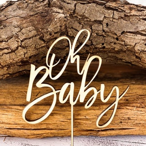 Oh Baby Cake Topper, Custom Cake Topper, Baby Shower Cake Topper, Custom Baby Shower Decorations, Wooden Cake Topper, Cake Accessories