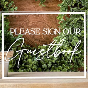 Please Sign Our Guestbook Acrylic Sign Wedding Guestbook Sign Baby Shower Table Sign  Bridal Shower Engagement Party
