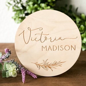 Custom Name Sign, Birth Announcement Sign, New Baby Reveal, Baby Name Plaque, Baby Milestones Card, Wooden Engraved Tag, New Baby Gift image 10