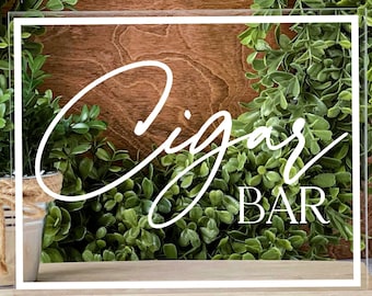 Cigar Bar Sign Clear Acrylic Table Sign Whiskey and Cigar Bar Signage Favor Bar Sign Wedding Reception Party Decor