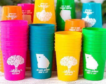 Family Reunion Favors, Family Tree, Lake Barbecue Party Cups, Custom Stadium Cups, Custom Plastic Cups, Family Picnic Cup, Family Vacation