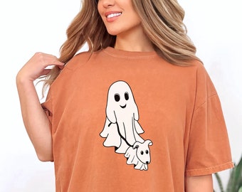 Halloween Shirt for Women - Cute Halloween Shirt - Ghost Shirt - Dog Halloween Shirt - Dog Lover Gift - Spooky Season - Comfort Colors®
