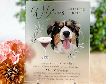 Pet Wedding Bar Sign Bar Sign With Pet Wedding Bar Sign Pet Pet Bar Sign Acrylic Wedding Sign Personalized Bar Wedding Bar Sign Frosted Sign