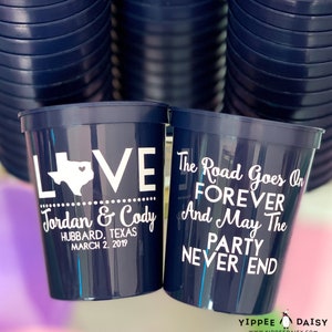 Personalized Stadium Cups, Custom Wedding Cups, Plastic Cups, Custom Party Cups, Monogram Cups, Personalized Cups, Custom Wedding Favor