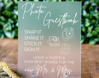 Wedding Photo Guest Book Photobooth Guestbook Sign Polaroid Picture Guestbook Sign In Acrylic Signage for Ceremony and Reception