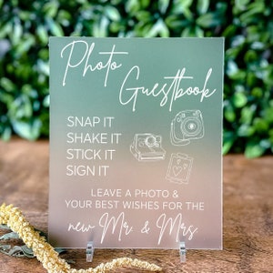 Wedding Photo Guest Book Photobooth Guestbook Sign Polaroid Picture Guestbook Sign In Acrylic Signage for Ceremony and Reception