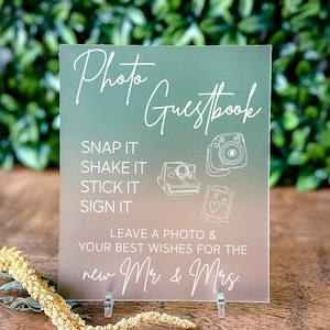 Wedding Photo Guest Book Photobooth Guestbook Sign Polaroid Picture Guestbook Sign In Acrylic Signage for Ceremony and Reception