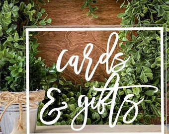 Cards and Gifts Sign Wedding Cards and Gifts Sign Table Sign Modern Wedding Birthday Sign Hen Party Sign Reception Decor Gift Table Signs