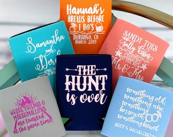 Bachelorette Party Favors Beach Wedding Personalized Wedding Favors for Guests Custom Can Cooler Beer Holder Can Coolies Printed Coolers