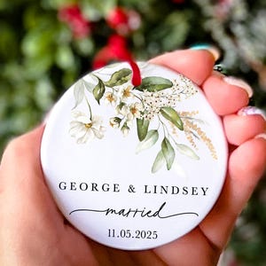 Married Ceramic Ornament 2025 Gift Newlywed Gift Mr & Mrs Christmas Ornament Personalized Mr Mrs Wedding Ornament Wedding Gift Keepsake
