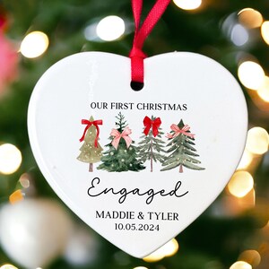 Personalized Engagement Ornament Engagement Gifts for Couple Engaged Christmas Ornament Engaged Ornament 2025 Ornament for Engaged Couple