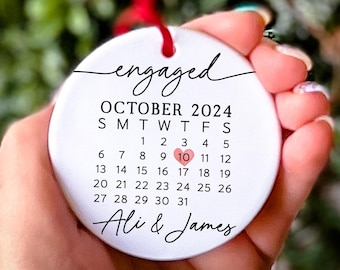 Engaged Ornament Personalized Customized Engagement Ornament Engagement Gift Custom Ornament Engagement Announcement Couples Ornament 2025