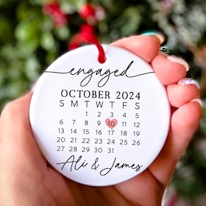 Engaged Ornament Personalized Customized Engagement Ornament Engagement Gift Custom Ornament Engagement Announcement Couples Ornament 2025