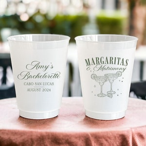 Margs and Matrimony Bachelorette Party - Margaritas and Matrimony - Personalized Bachelorette Cups - Mexico Bachelorette - Destination Party